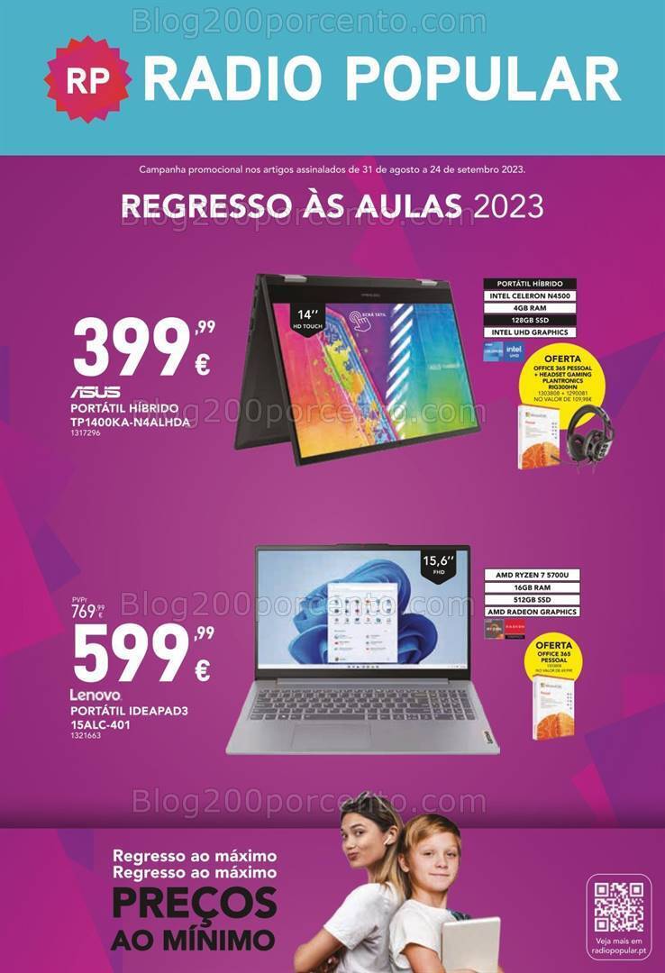 Antevisão Folheto RADIO POPULAR Especial Regresso às Aulas Promoções de 31 agosto a 24 setembro