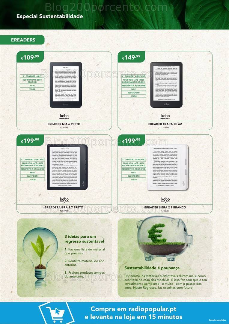 Antevisão Folheto RADIO POPULAR Especial Sustentabilidade Promoções de 1 a 30 setembro