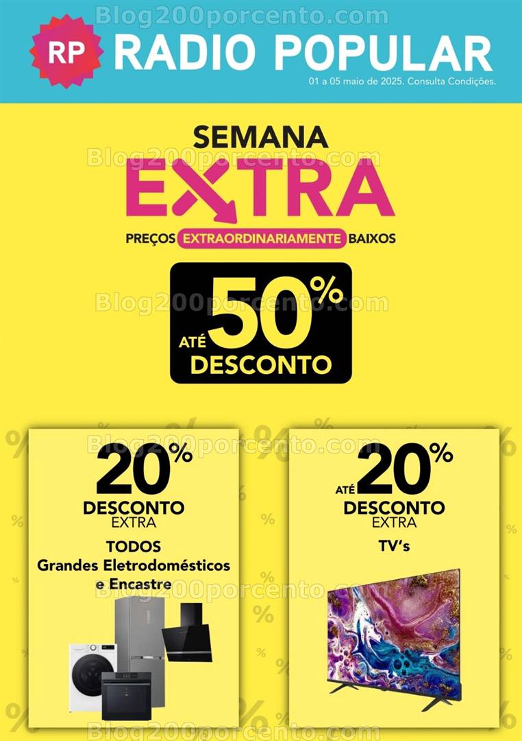 Antevisão Folheto RADIO POPULAR Extra Promoções de 1 de maio a 5 de maio