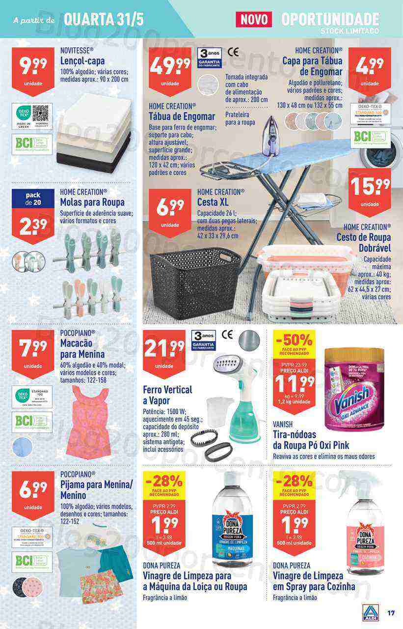 Antevisão Folheto ALDI Bazar Promoções a partir de 31 maio