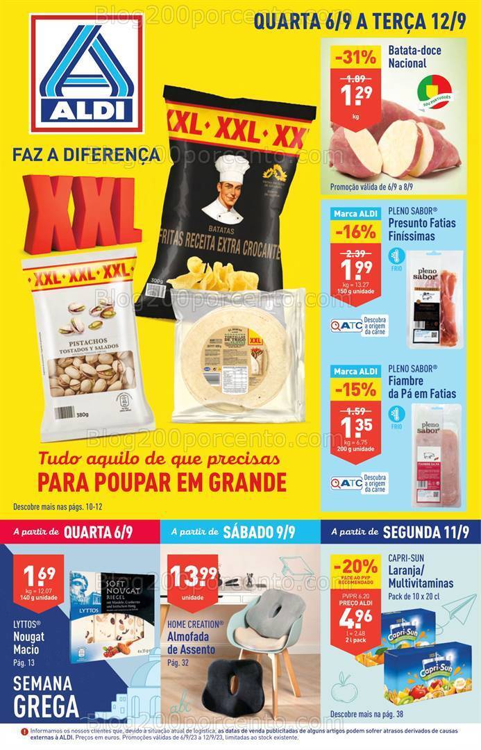 Antevisão Folheto ALDI Promoções de 6 a 12 setembro
