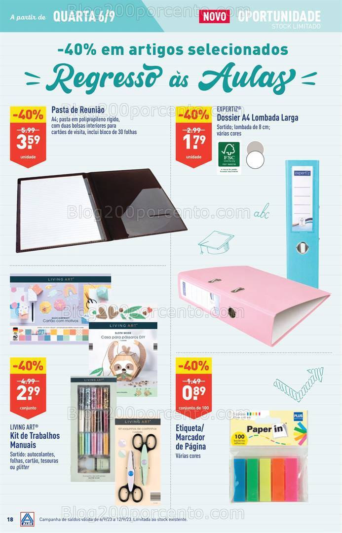 Antevisão Folheto ALDI Bazar Promoções a partir de 6 setembro