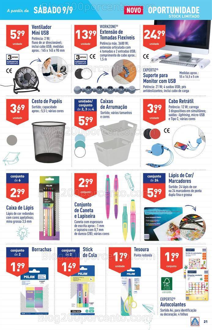 Antevisão Folheto ALDI Bazar Promoções a partir de 9 setembro