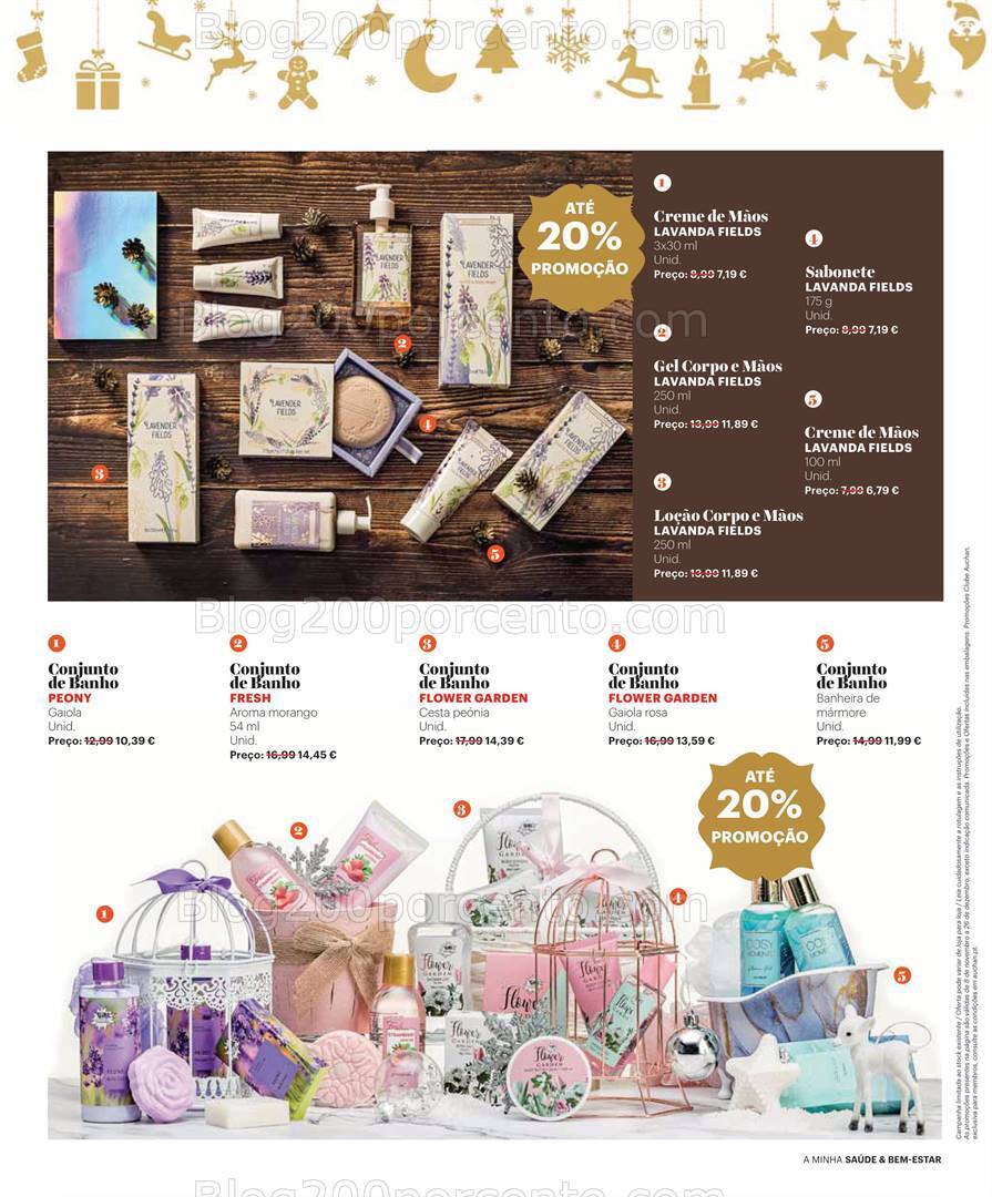 Antevisão Folheto AUCHAN Saúde e Bem-Estar Natal Promoções de 8 novembro a 26 dezembro