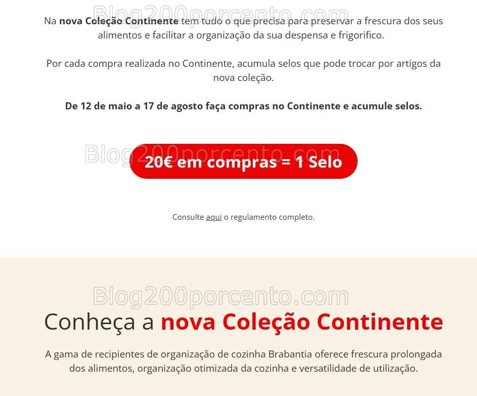 ALERTA - Nova Coleção Selos CONTINENTE - 12 de maio a 17 de agosto