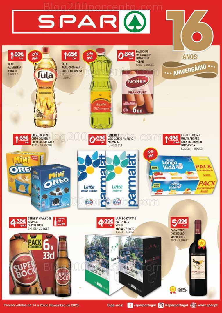 Antevisão Folheto SPAR Promoções de 14 a 26 novembro