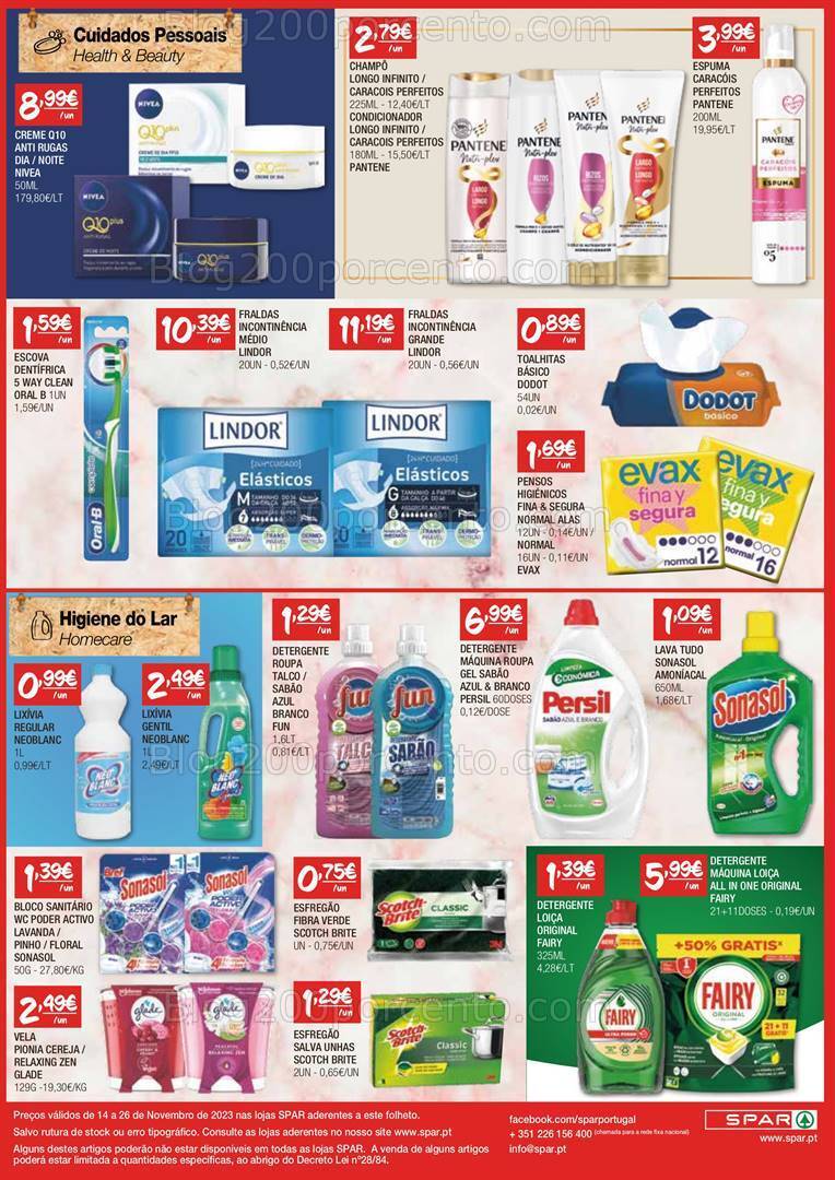 Antevisão Folheto SPAR Promoções de 14 a 26 novembro