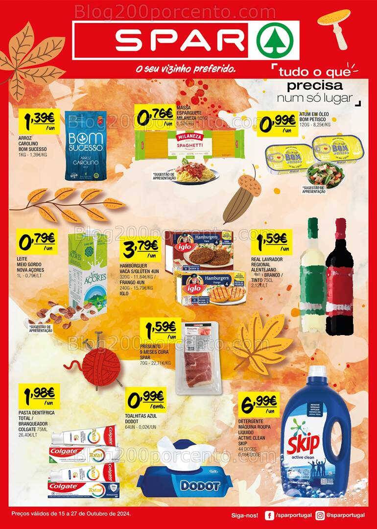 Antevisão Folheto SPAR Promoções de 15 a 27 outubro