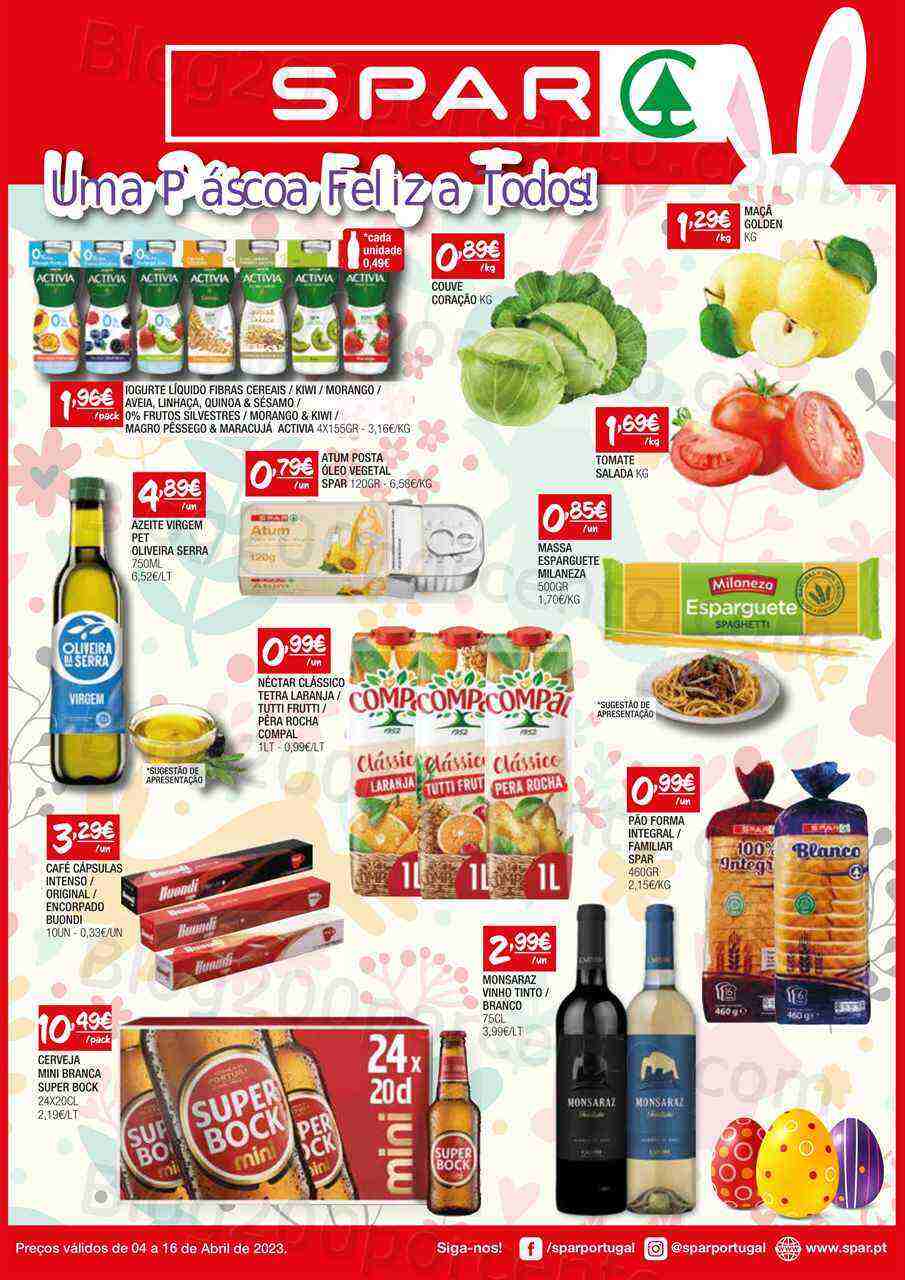 Antevisão Folheto SPAR Promoções até 16 abril