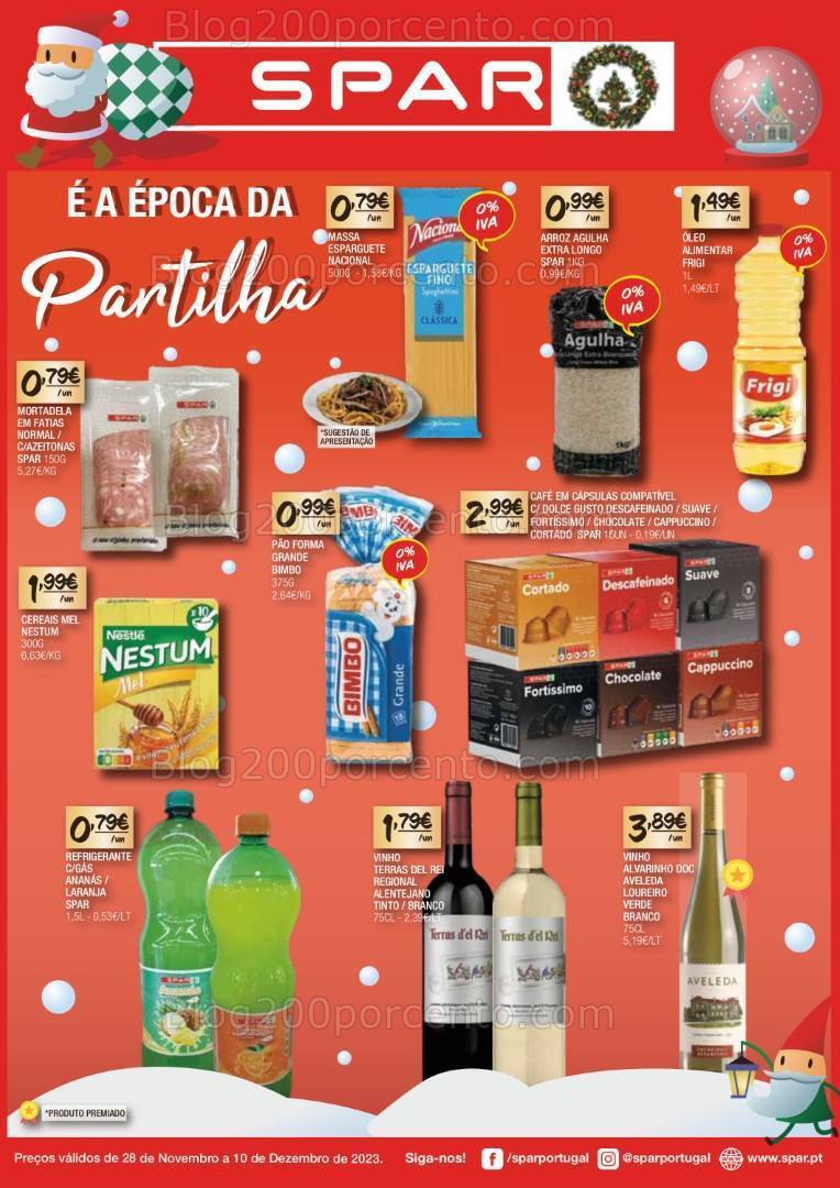Antevisão Folheto SPAR Promoções de 28 novembro de 10 dezembro