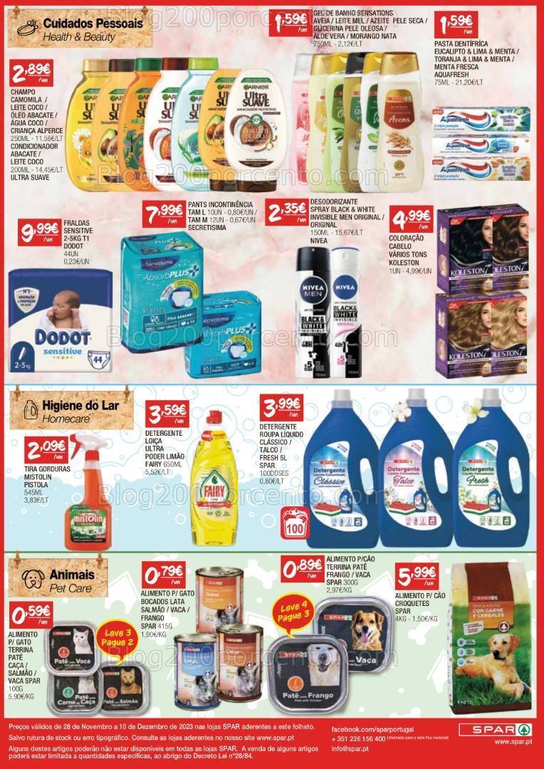 Antevisão Folheto SPAR Promoções de 28 novembro de 10 dezembro