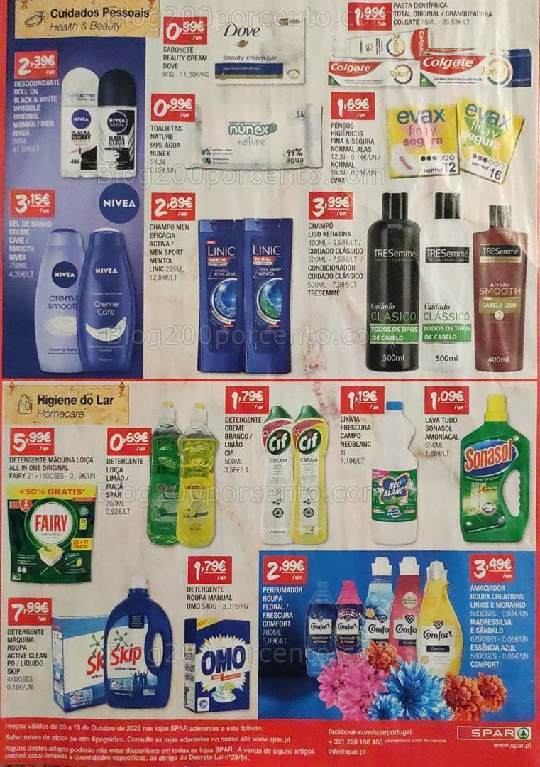 Antevisão Folheto SPAR Promoções de 3 a 15 outubro
