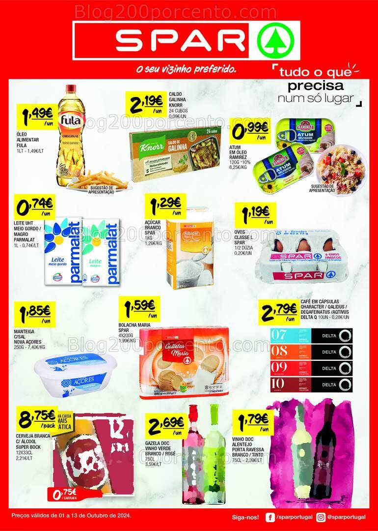 Antevisão Folheto SPAR Promoções de 1 a 13 outubro