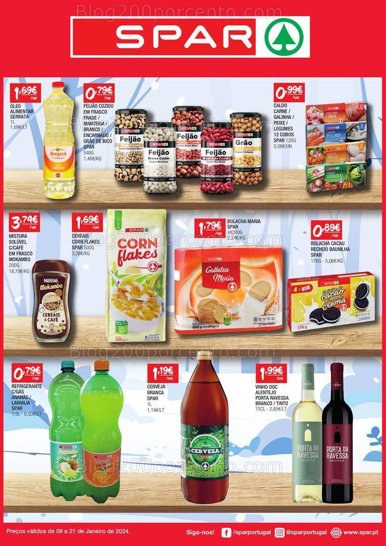 Antevisão Folheto SPAR Promoções de 9 a 21 janeiro