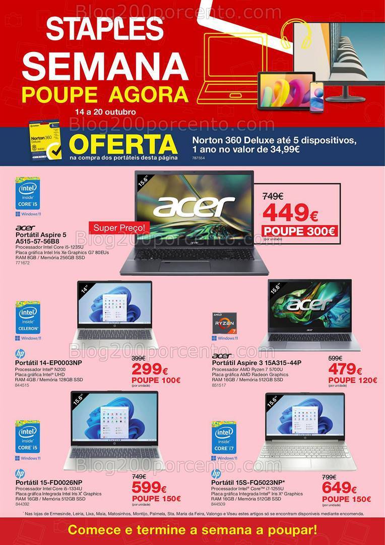 Antevisão Folheto STAPLES Promoções de 14 a 20 outubro