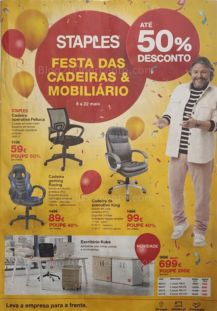 Antevisão Folheto STAPLES Promoções de 8 a 22 maio