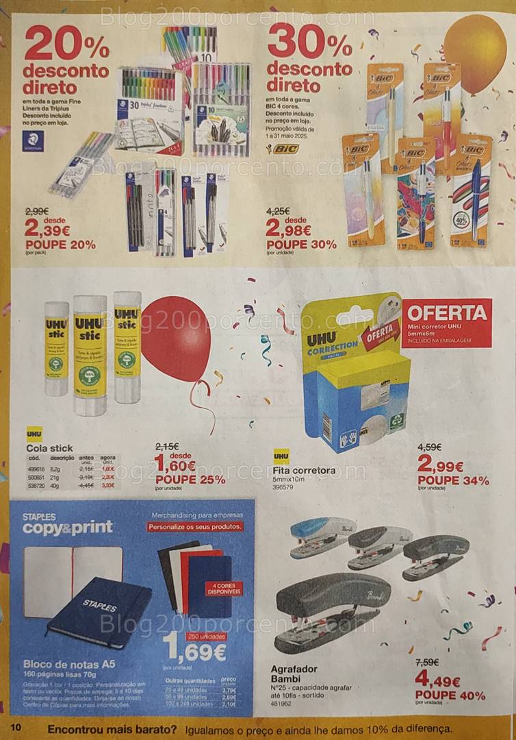 Antevisão Folheto STAPLES Promoções de 8 a 22 maio