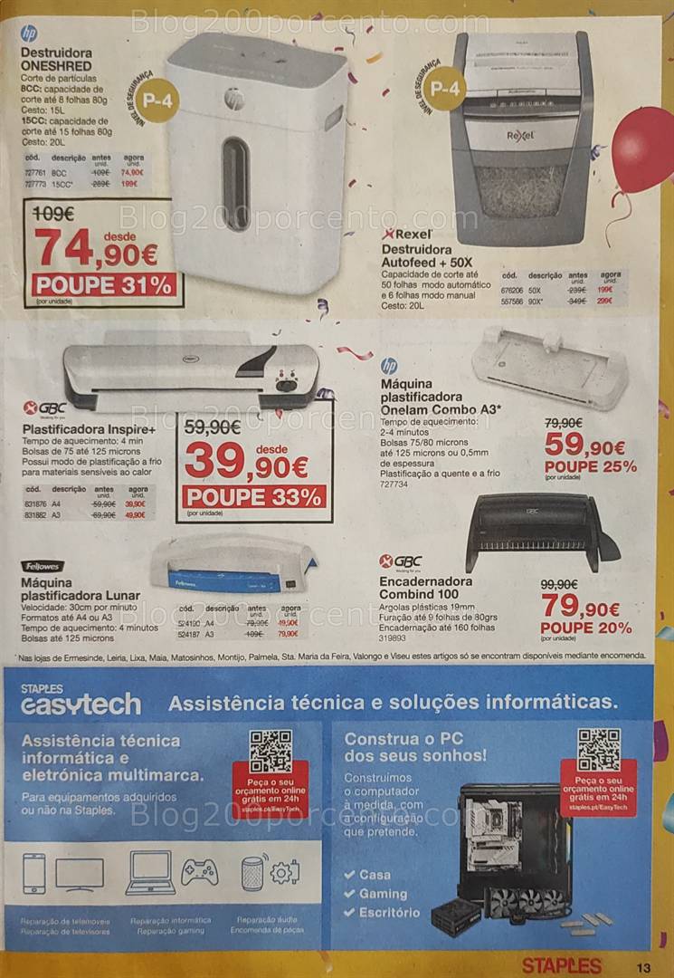 Antevisão Folheto STAPLES Promoções de 8 a 22 maio