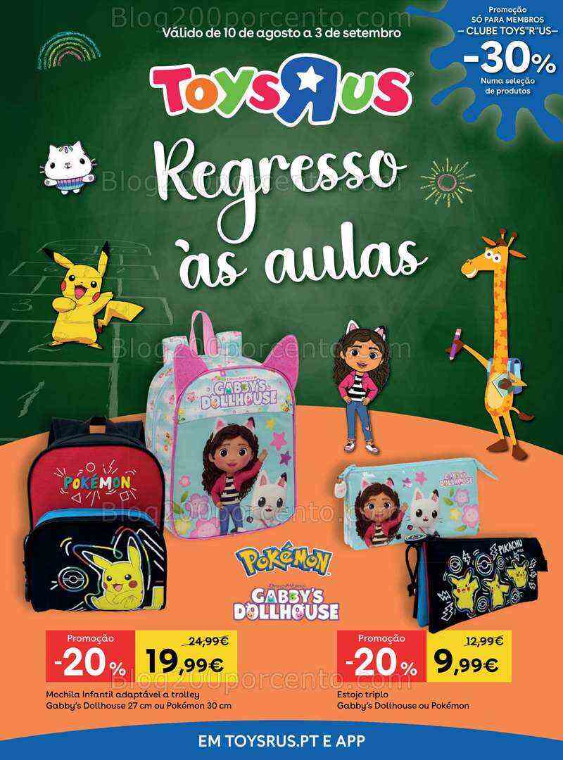 Antevisão Folheto TOYSRUS Regresso às Aulas Promoções de 10 agosto a 3 setembro