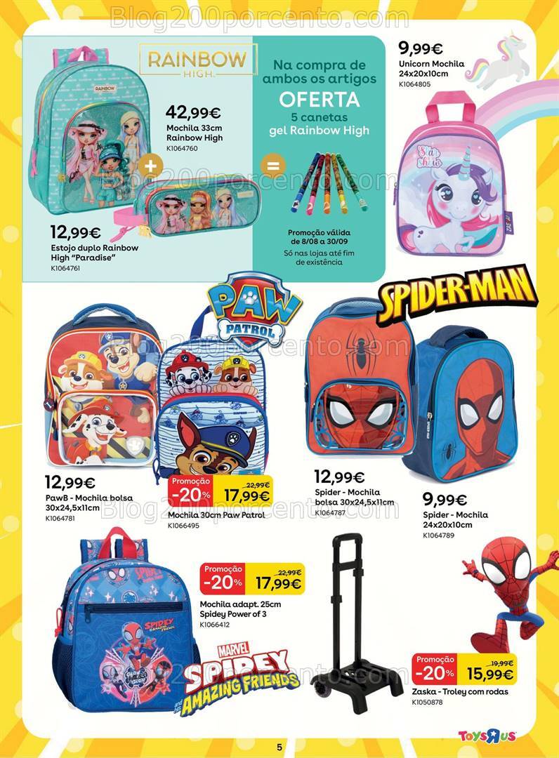 Antevisão Folheto TOYSRUS Regresso às Aulas Promoções de 29 agosto a 22 setembro