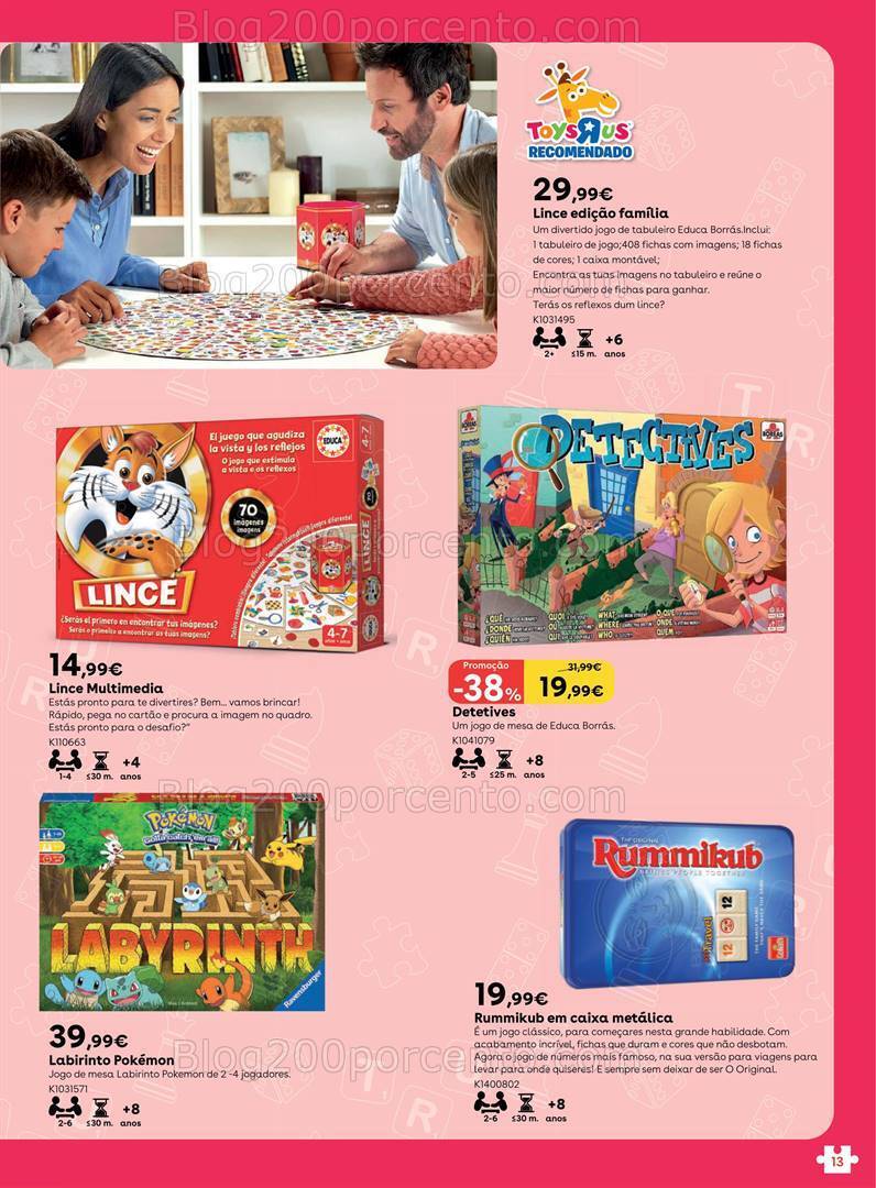 Antevisão Folheto TOYSRUS Jogos Tabuleiro Promoções até 31 julho