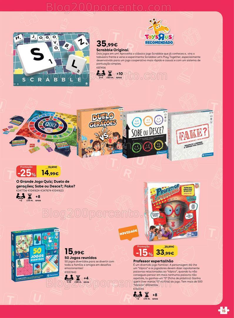 Antevisão Folheto TOYSRUS Jogos Tabuleiro Promoções até 31 julho