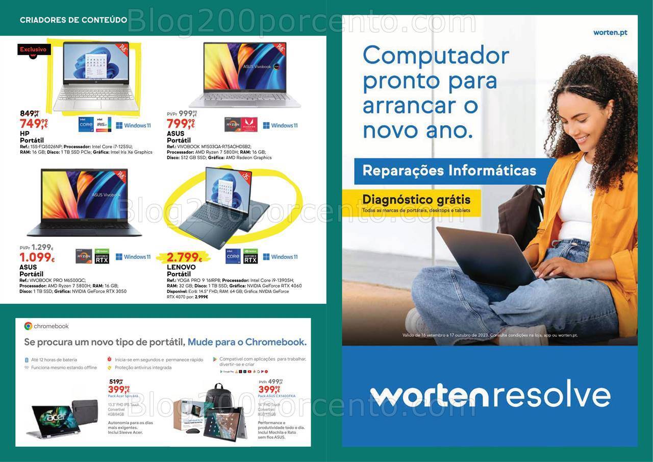 Antevisão Folheto WORTEN Especial Universidade Promoções até 17 outubro