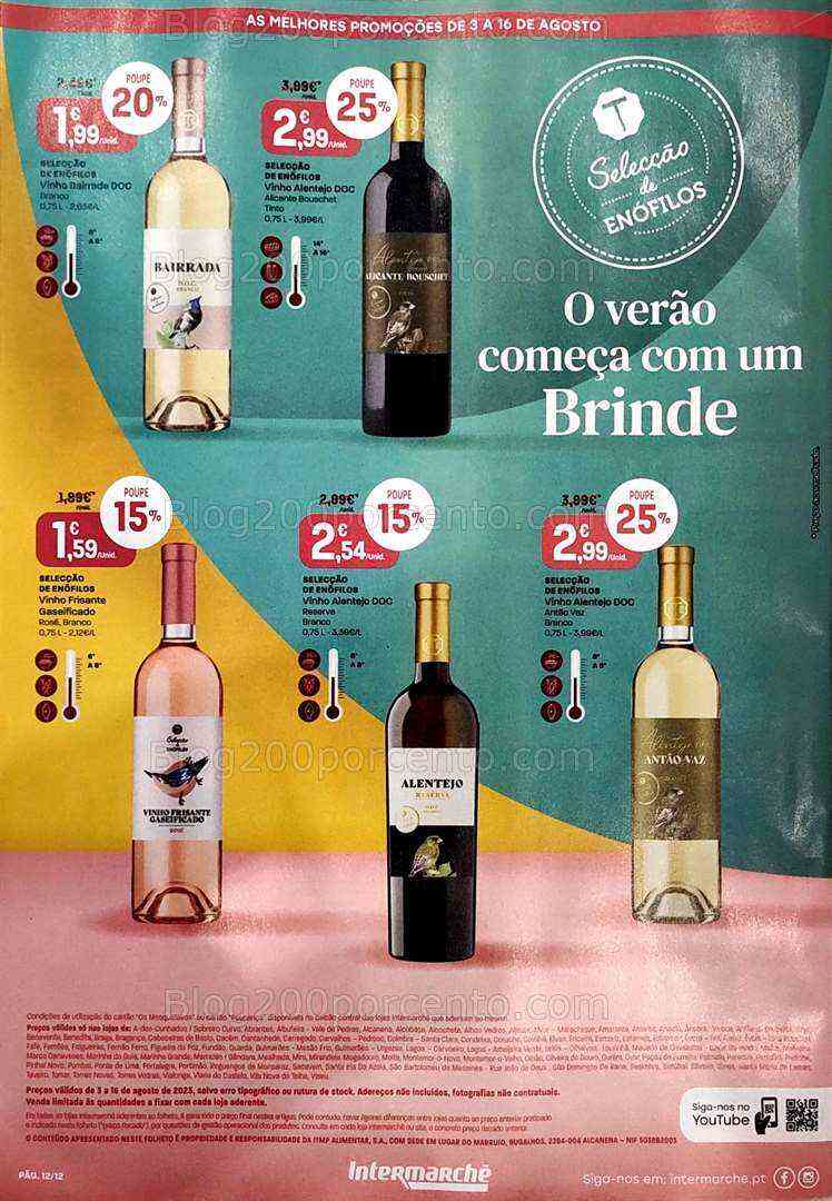Antevisão Folheto INTERMARCHÉ Vinhos de Verão Promoções de 3 a 16 agosto