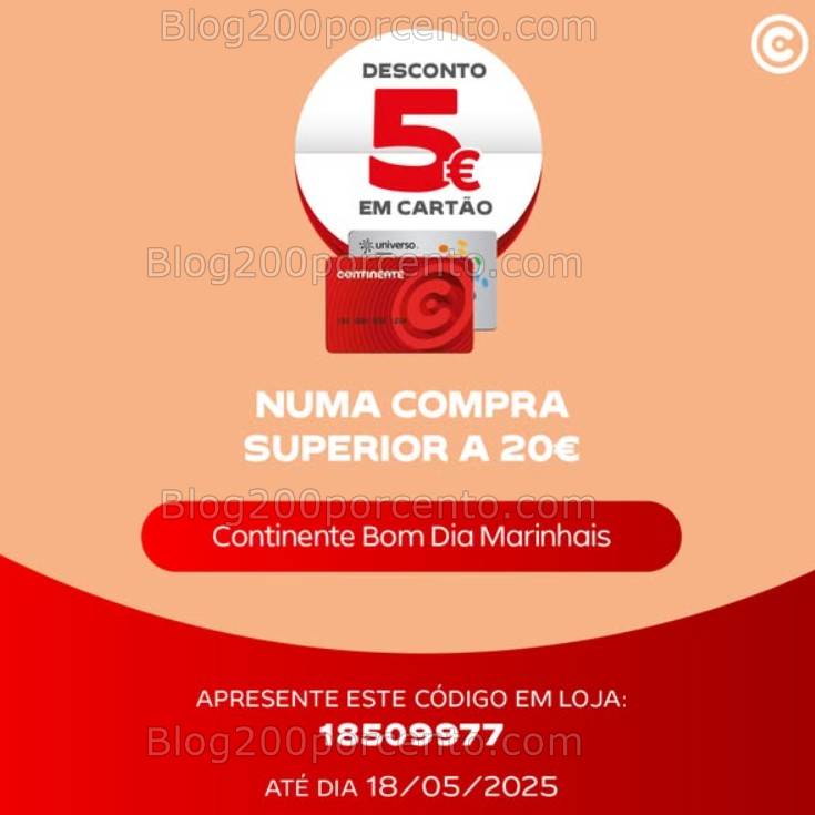 ALERTA - Novos códigos de desconto CONTINENTE Promoções de 12 a 18 maio