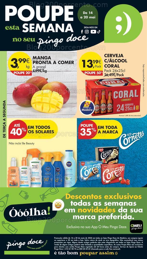 Antevisão Folheto PINGO DOCE Madeira Promoções de 14 a 20 maio