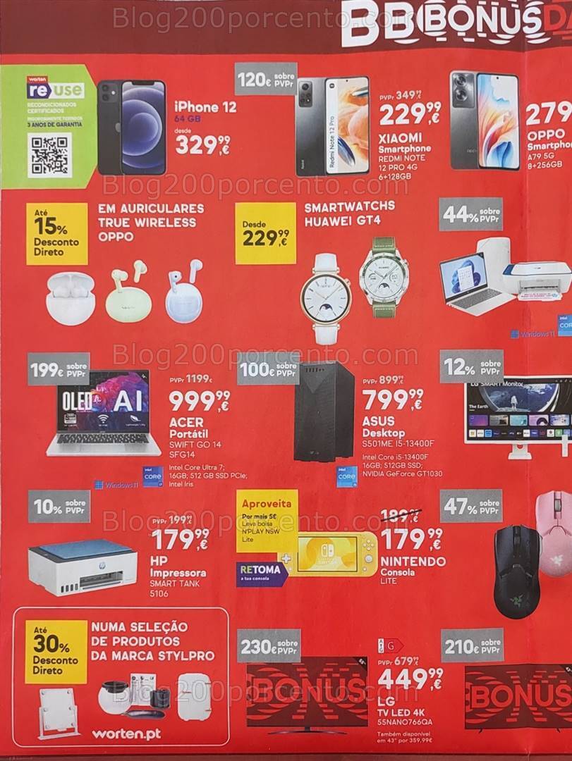 Antevisão Folheto WORTEN Promoções Fim de Semana - 12 a 15 abril