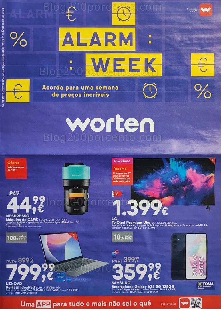 Antevisão Folheto WORTEN Alarm Week Promoções de 14 a 20 maio