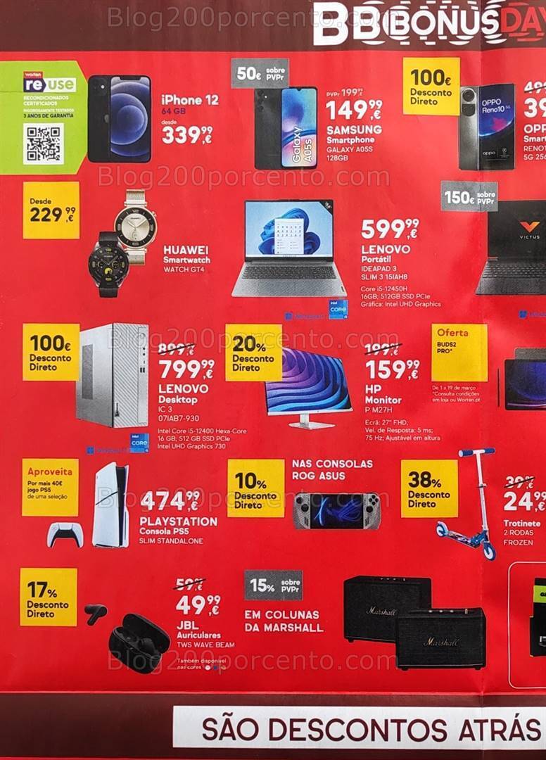 Antevisão Folheto WORTEN Promoções de 15 a 18 março