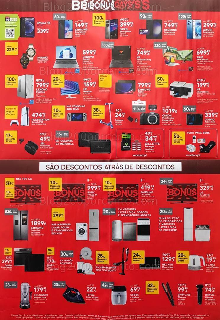 Antevisão Folheto WORTEN Promoções de 15 a 18 março