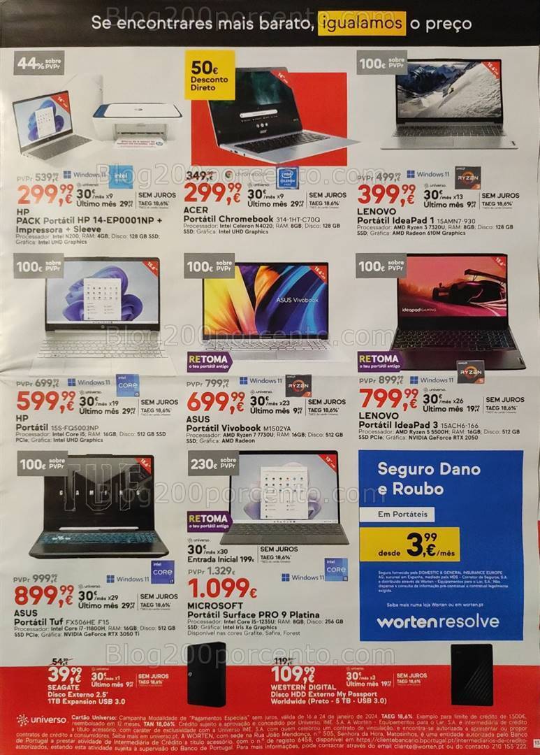 Antevisão Folheto WORTEN Promoções de 16 a 24 janeiro