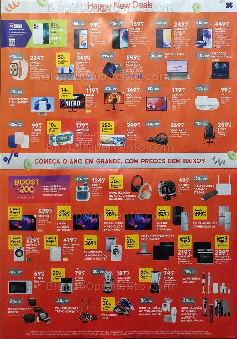 Antevisão Folheto WORTEN Happy New Deals Promoções de 2 a 6 janeiro