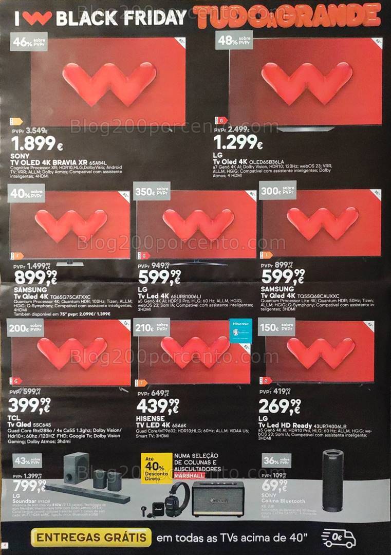 Antevisão Folheto WORTEN Black Friday Promoções de 21 a 27 novembro