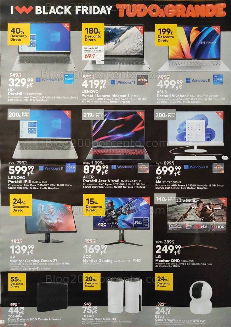 Antevisão Folheto WORTEN Black Friday Promoções de 21 a 27 novembro