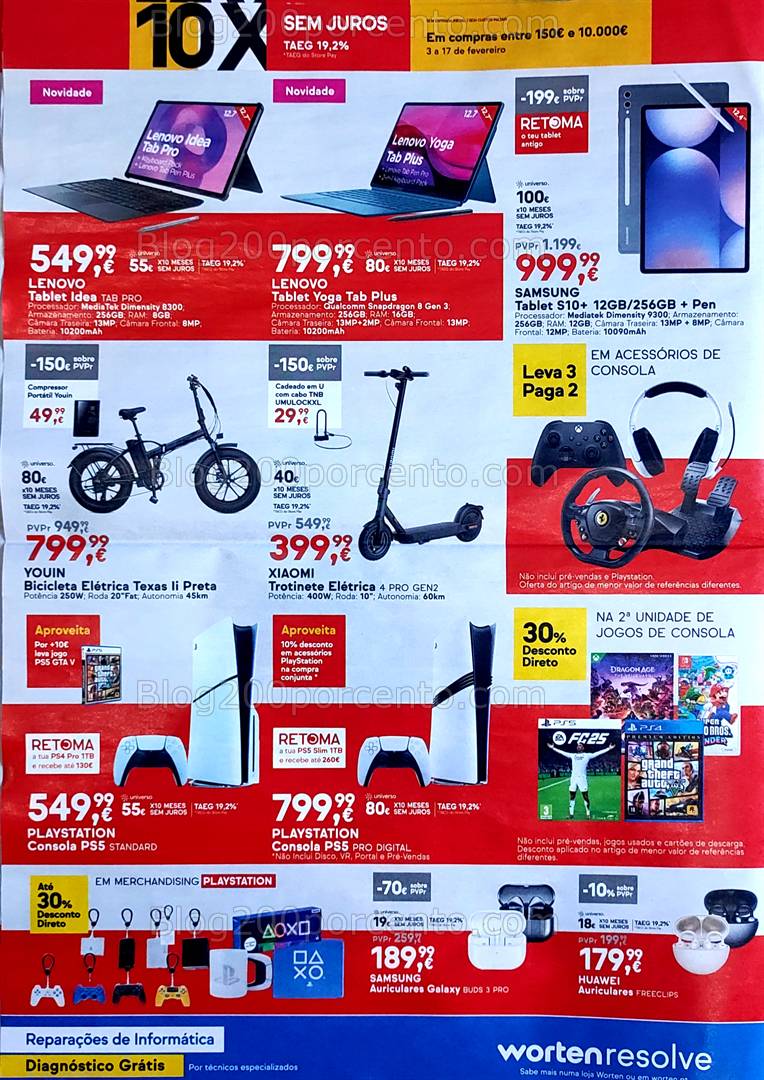 Antevisão Folheto WORTEN Promoções de 3 a 17 fevereiro