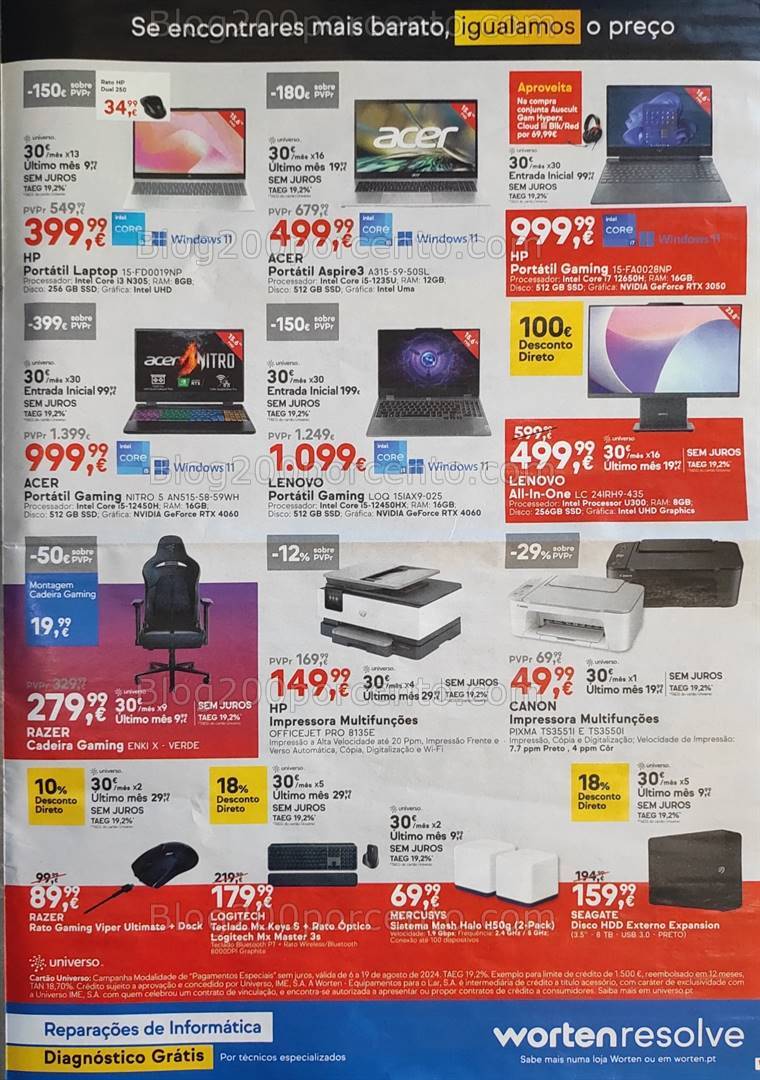 Antevisão Folheto WORTEN Promoções de 6 a 19 agosto