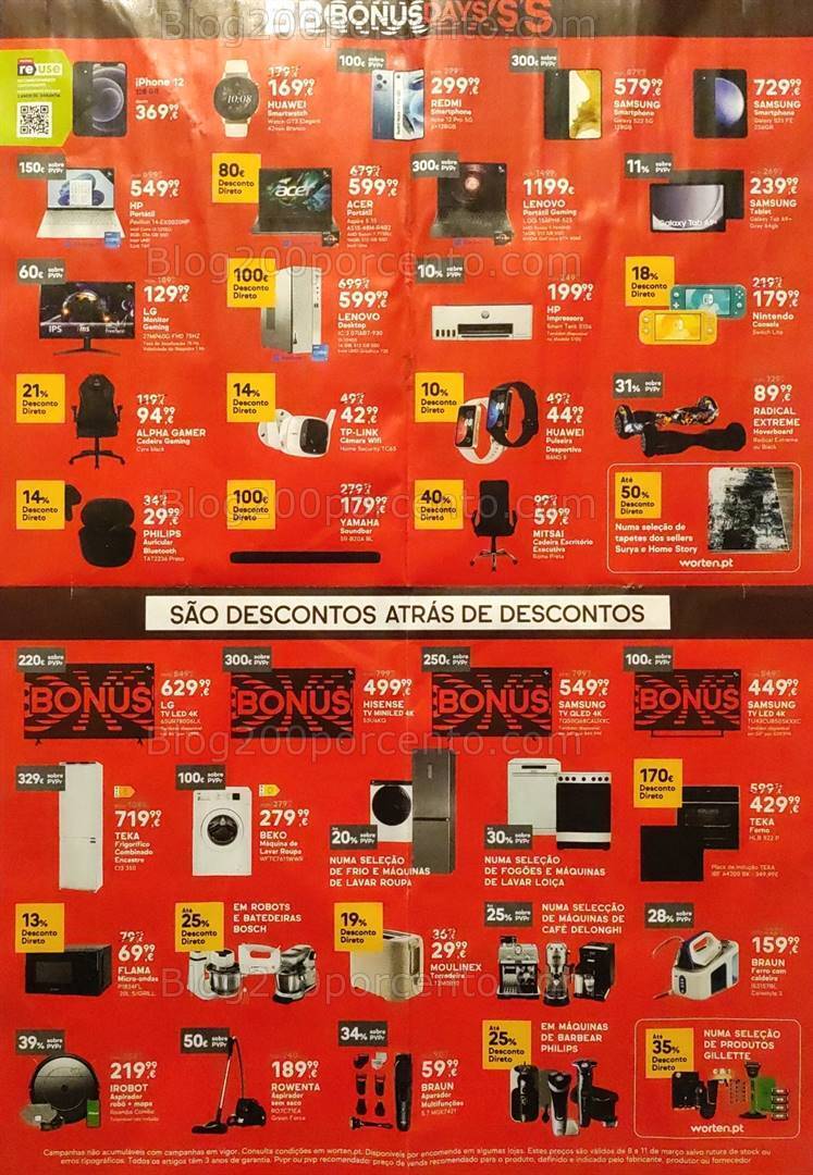 Antevisão Folheto WORTEN Promoções de 8 a 11 março