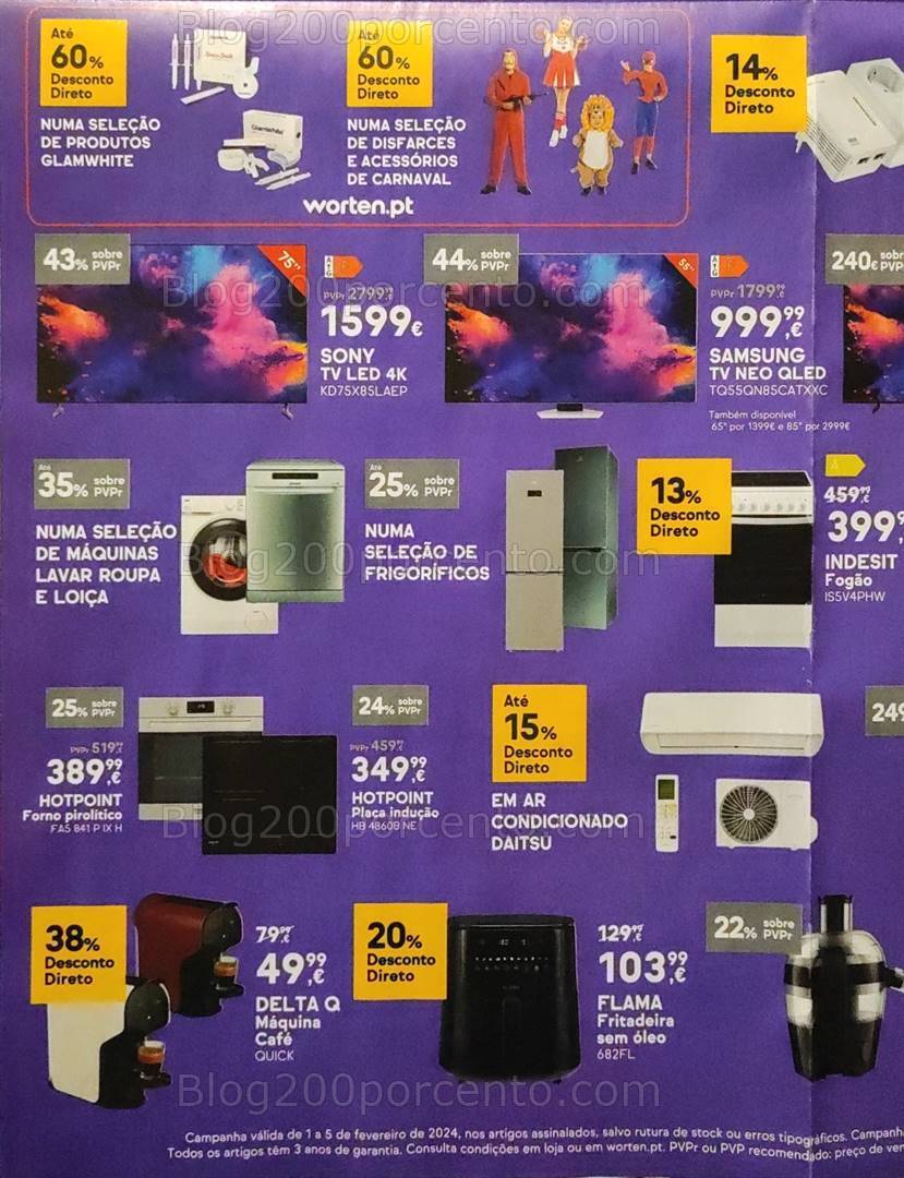 Antevisão Folheto WORTEN Alarm Week Promoções de 1 a 5 fevereiro