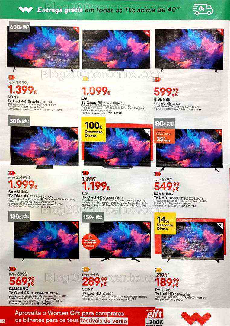 Antevisão Folheto WORTEN Promoções até 7 agosto