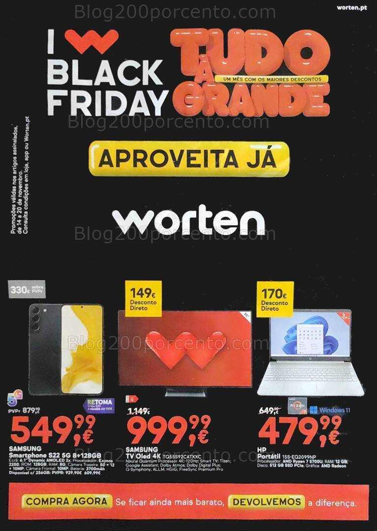 Antevisão Folheto WORTEN Black Friday Promoções de 14 a 20 novembro
