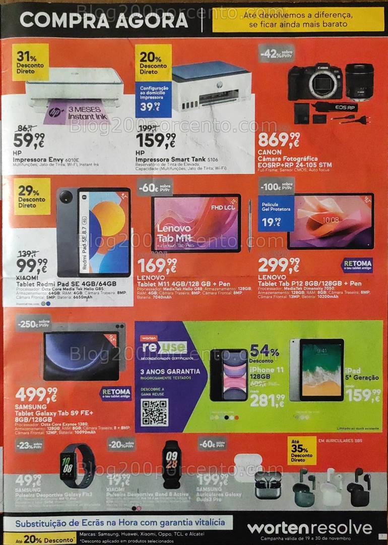Antevisão Folheto WORTEN Black Friday Promoções de 19 a 25 novembro