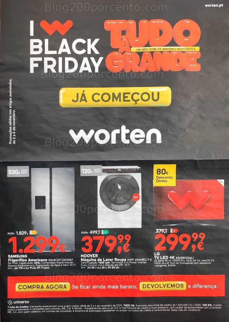 Antevisão Folheto WORTEN Black Friday Promoções de 2 a 6 novembro