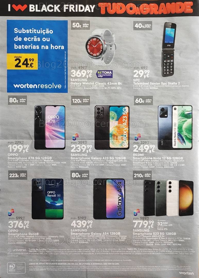 Antevisão Folheto WORTEN Black Friday Promoções de 2 a 6 novembro