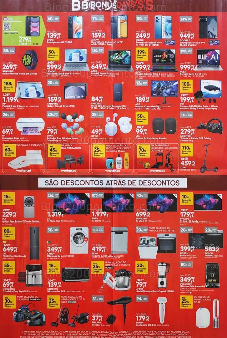 Antevisão Folheto WORTEN Promoções de 10 a 13 maio