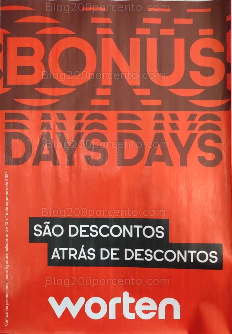 Antevisão Folheto WORTEN Bonus Days Promoções de 12 a 16 setembro