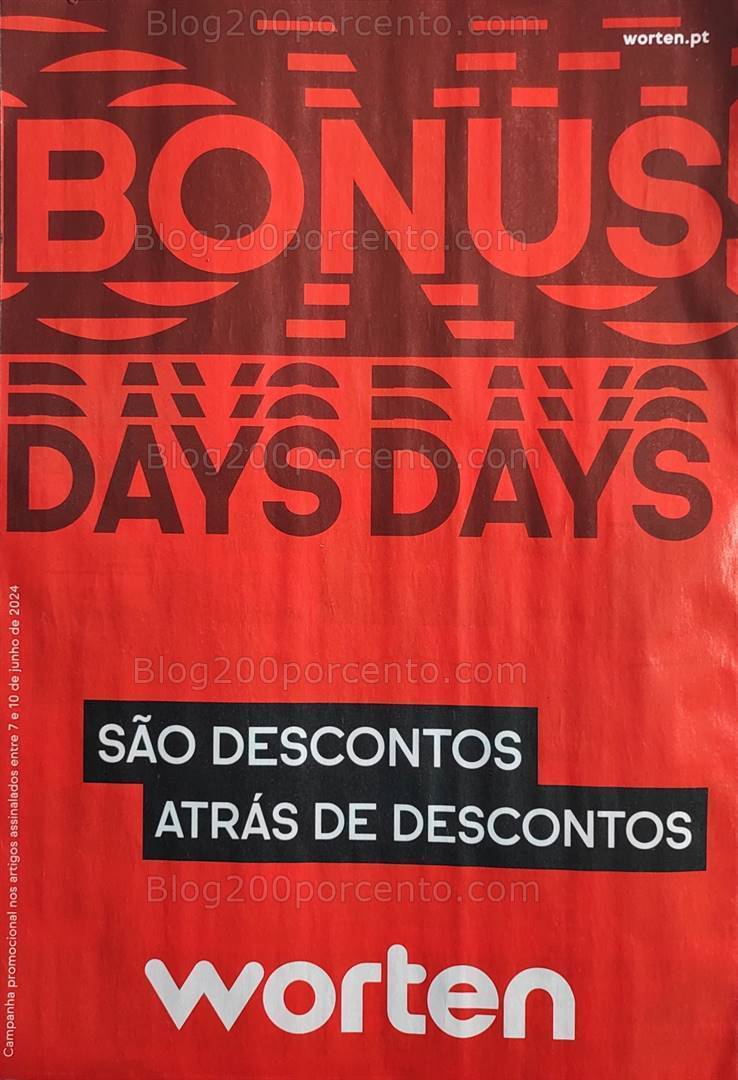 Antevisão Folheto WORTEN Bonus Days Promoções de 7 a 10 junho